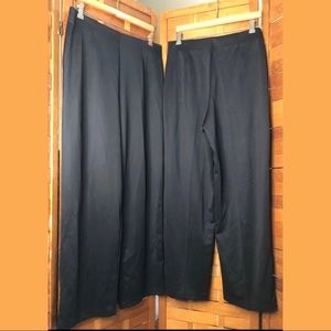 2 Pairs Of Flat Front Wide Leg Pants NWOT